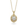 585 yellow gold pendant with Akoya sea pearls and diamonds