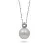 Подвеска из белого золота 585 пробы с морским жемчугом Акойя и бриллиантами