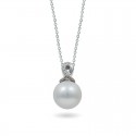 White gold pendant 585 with Akoya sea pearls and diamonds