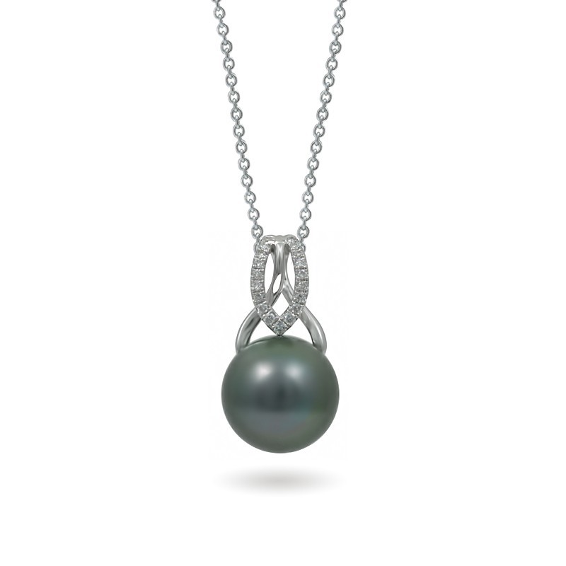 tahitian pearl and diamond pendant