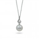 White gold pendant 585 with Akoya sea pearls and diamonds