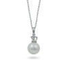 White gold pendant 585 with Akoya sea pearls and diamonds