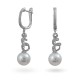 Earrings from 14 karat white gold with Akoya sea pearls and diamonds