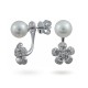 Earrings from 14 karat white gold with Akoya sea pearls and diamonds