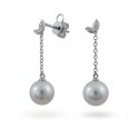 Earrings in white gold 750 with Akoya sea pearls and diamonds