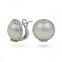 Серьги из белого золота 750 пробы с морским жемчугом Мабе