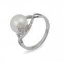 Ring from 925 sterling silver with natural pearls
