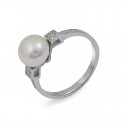 Ring from 925 sterling silver with natural pearls
