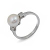 Ring from 925 sterling silver with natural pearls