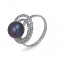 Ring from 925 sterling silver with natural pearls