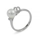 585 white gold ring with Akoya sea pearls and diamonds