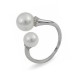585 white gold ring with Akoya sea pearls and diamonds