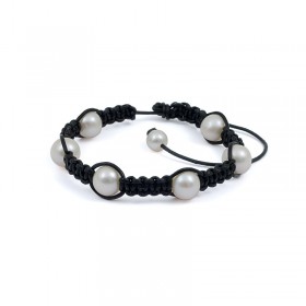 Shambhala bracelet with natural pearls