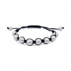 Shambhala bracelet with natural pearls