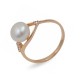 585 gold ring with natural pearls and cubic zirconias