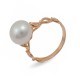 585 gold ring with natural pearls and cubic zirconias