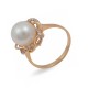 585 gold ring with natural pearls and cubic zirconias