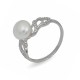 925 sterling silver ring with natural pearls and cubic zirconias