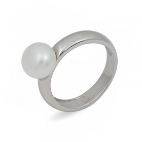 Кольцо из серебра 925 пробы с натуральным жемчугом