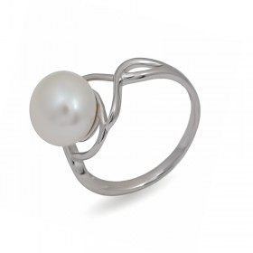 925 sterling silver ring with natural freshwater pearls