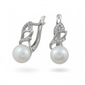Серьги из серебра 925 пробы с натуральным жемчугом