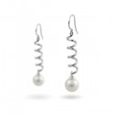 Earrings from 14 karat white gold with natural pearls