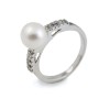 Ring from 925 sterling silver with natural pearls