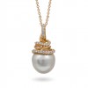 Gold pendant 750 with pearls of the southern seas and diamonds