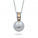 585 Gold Pendant with South Sea Pearls and Diamonds