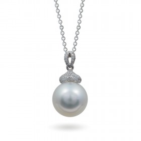 White gold pendant 585 with pearls of the southern seas and diamonds