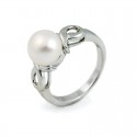 Ring from 925 sterling silver with natural pearls
