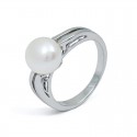 Ring from 925 sterling silver with natural pearls