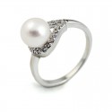 Ring from 925 sterling silver with natural pearls