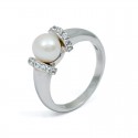 Ring from 925 sterling silver with natural pearls