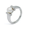 Ring from 925 sterling silver with natural pearls