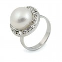 Кольцо из серебра 925 пробы с натуральным жемчугом