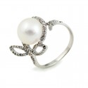 Ring from 925 sterling silver with natural pearls