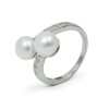 Ring from 925 sterling silver with natural pearls