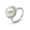 Ring from 925 sterling silver with natural pearls