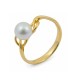 Ring from 14 karat gold with natural pearls