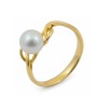 Ring from 14 karat gold with natural pearls