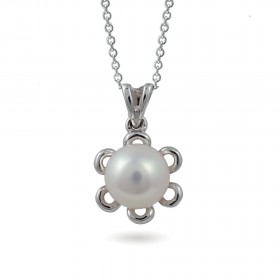 18-karat gold pendant with sea pearls and diamonds