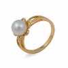 Ring from 14 karat gold with natural pearls