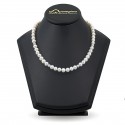 Natural pearl necklace with 925 silver beads