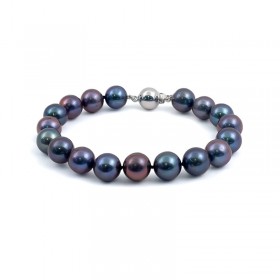 Natural pearl bracelet in black