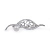 Sterling silver brooch with natural pearls and cubic zirconias