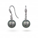 Серьги из белого золота 750 пробы с морским жемчугом Таити