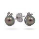 Earrings in White Gold 750 with Tahitian Pearls and Diamonds