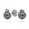 Earrings in White Gold 750 with Tahitian Pearls and Diamonds