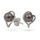Earrings in White Gold 750 with Tahitian Pearls and Diamonds